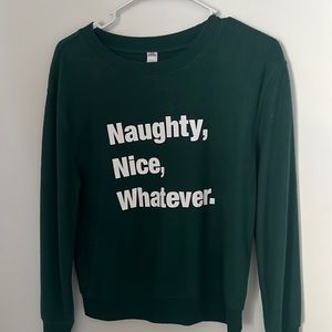Dark green Christmas sweatshirt. Children’s small